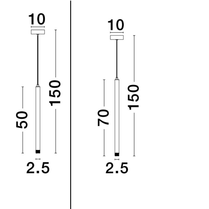 LUCES TORREON LE42845/6/7/8 lampa wisząca LED 3W złota, czarna