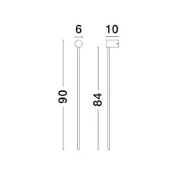 LUCES TECOMAN LE42850/1 kinkiet LED 90cm biały, czarny