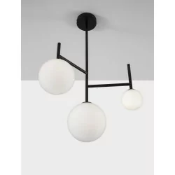 LUCES LE42884 URUAPAN black ceiling lamp 3xG9 white balls