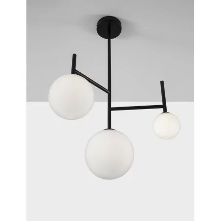 LUCES LE42884 URUAPAN black ceiling lamp 3xG9 white balls