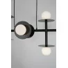 LUCES LE42885 URUAPAN pendant lamp black, gold + 8 opal balls