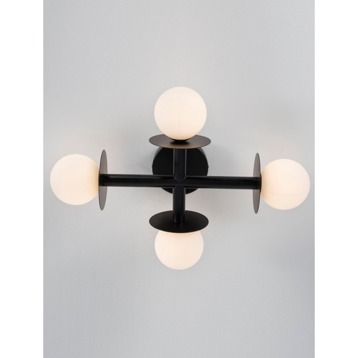 LUCES LE42887/92 URUAPAN czarna, złota sufitowa 4xG9