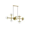 LUCES LE42885 URUAPAN pendant lamp black, gold + 8 opal balls