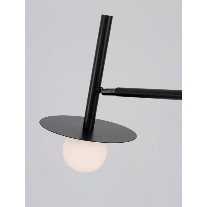 LUCES MORELOS LE42889 czarna lampa podłogowa 165cm kula 1xG9