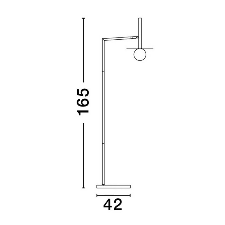 LUCES MORELOS LE42889 czarna lampa podłogowa 165cm kula 1xG9