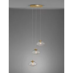 LUCES NAYARIT LE42900 gold pendant lamp 3xG9 vintage style