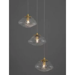 LUCES NAYARIT LE42900 gold pendant lamp 3xG9 vintage style