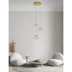 LUCES NAYARIT LE42900 gold pendant lamp 3xG9 vintage style