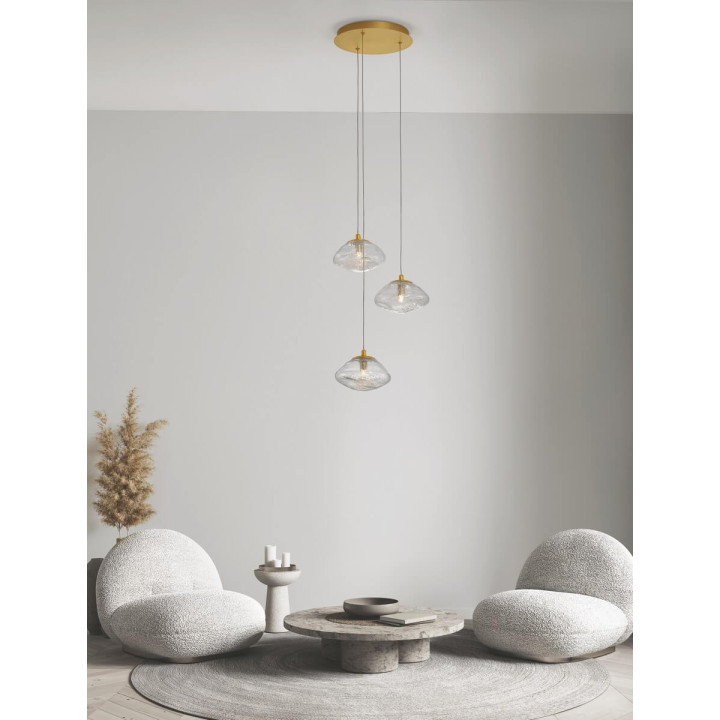 LUCES NAYARIT LE42900 lampa wisząca złota 3xG9