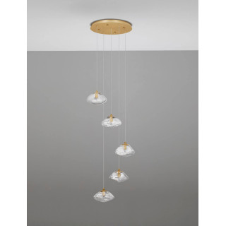 LUCES NAYARIT LE42901 lampa wisząca złota 5xG9