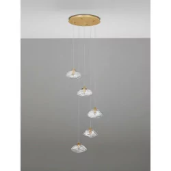 LUCES NAYARIT LE42901 lampa wisząca złota 5xG9