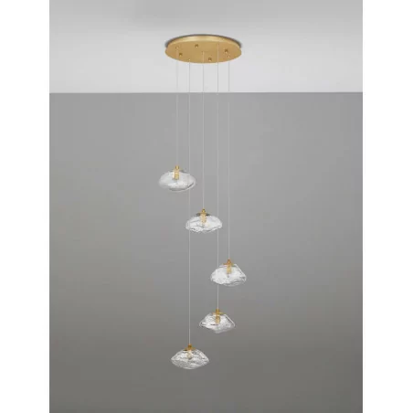 LUCES NAYARIT LE42901 lampa wisząca złota 5xG9