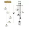 LUCES NAYARIT LE42901 gold pendant lamp 5xG9 vintage style