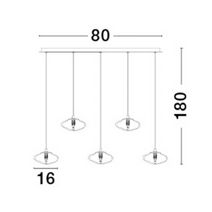 LUCES NAYARIT LE42902 gold pendant lamp vintage style, thick glass