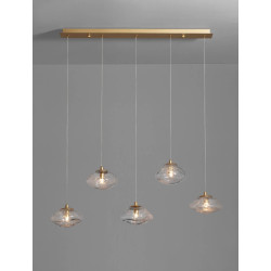 LUCES NAYARIT LE42902 gold pendant lamp vintage style, thick glass
