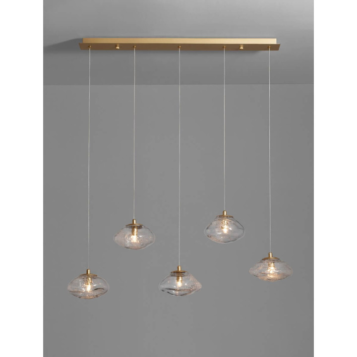 LUCES NAYARIT LE42902 złota wisząca vintage 5xG9