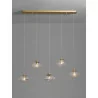 LUCES NAYARIT LE42902 gold pendant lamp vintage style, thick glass