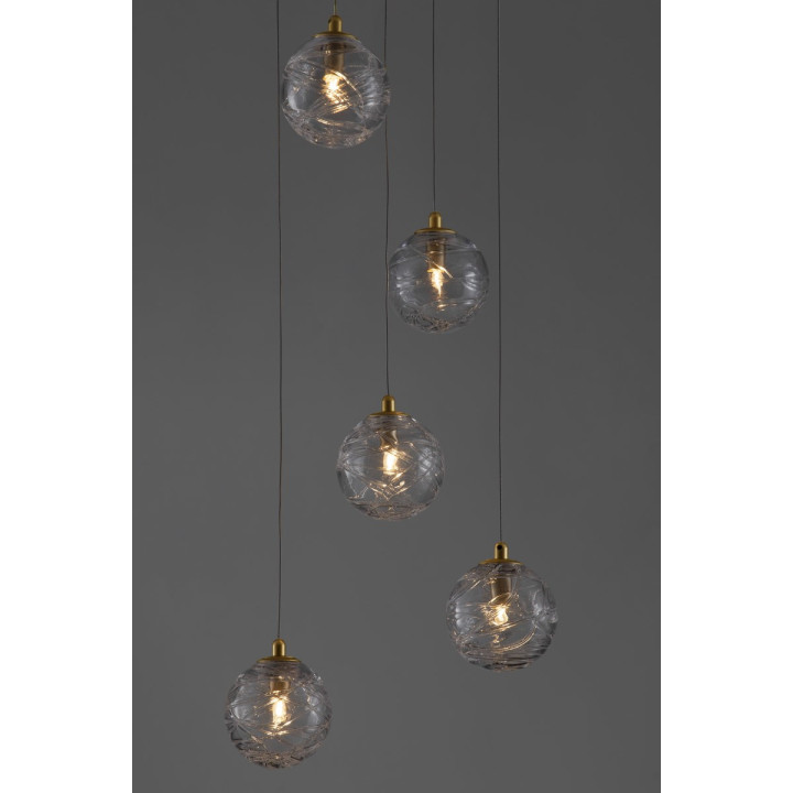 LUCES CABRAL LE42903 lampa wisząca złota 5xG9