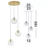 LUCES CABRAL LE42904 lampa wisząca złota 3xG9