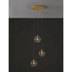 LUCES CABRAL LE42904 lampa wisząca złota 3xG9