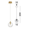 LUCES CABRAL LE42906 gold pendant lamp small ball 12cm glass