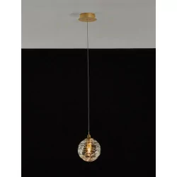 LUCES CABRAL LE42906 gold pendant lamp small ball 12cm glass