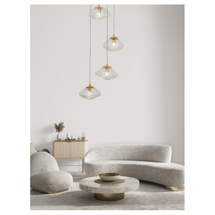 LUCES NAYARIT LE42901 gold pendant lamp 5xG9 vintage style