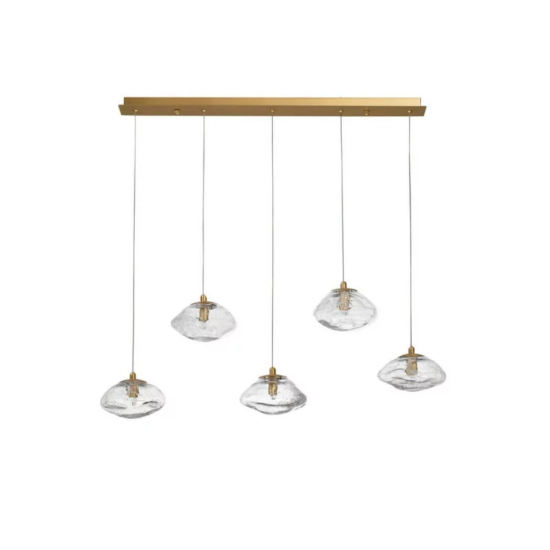 LUCES NAYARIT LE42902 gold pendant lamp vintage style, thick glass