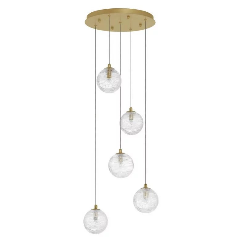 LUCES CABRAL LE42903 lampa wisząca złota 5xG9