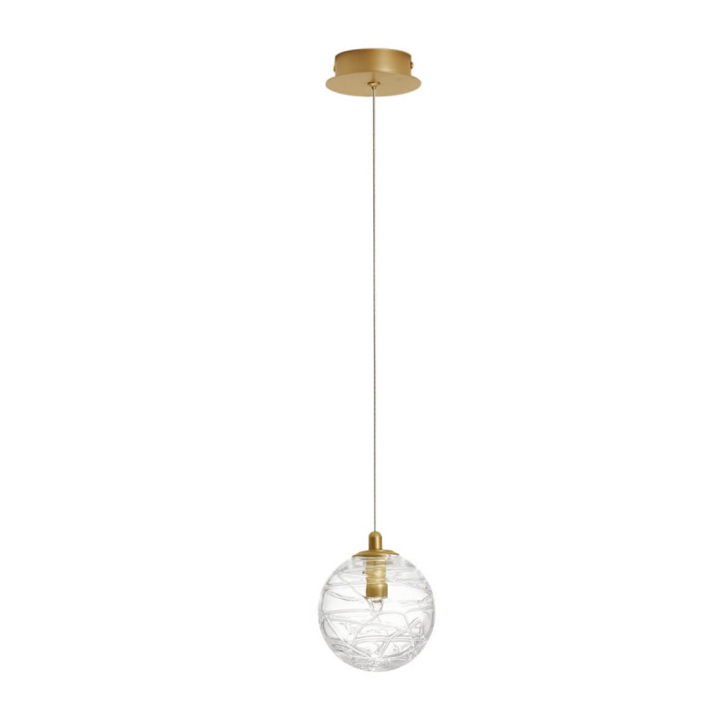 LUCES CABRAL LE42906 gold pendant lamp small ball 12cm glass