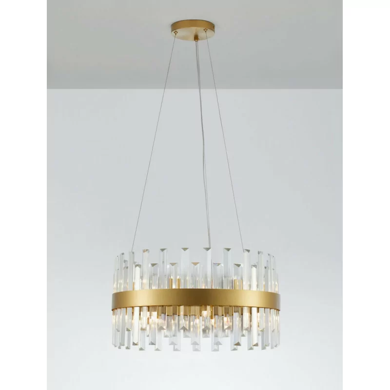 LUCES CHOLULA LE42907/8 gold pendant lamp with crystals