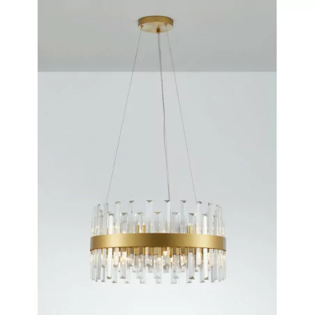 LUCES CHOLULA LE42907/8 gold pendant lamp with crystals