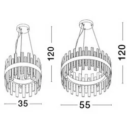 LUCES CHOLULA LE42907/8 złota lampa wisząca