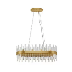 LUCES CHOLULA LE42909 oval gold pendant lamp with crystals 80cm