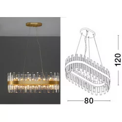 LUCES CHOLULA LE42909 złota lampa wisząca 80cm