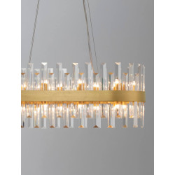 LUCES CHOLULA LE42909 oval gold pendant lamp with crystals 80cm