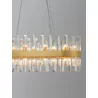 LUCES CHOLULA LE42909 oval gold pendant lamp with crystals 80cm