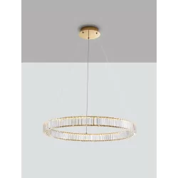 LUCES LE42915/6 BAUTA gold or silver  pendant lamp with crystals LED 40W or 47W