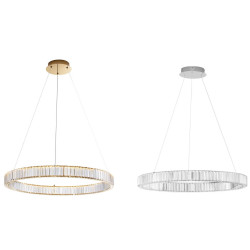 LUCES LE42915/6 BAUTA gold or silver  pendant lamp with crystals LED 40W or 47W