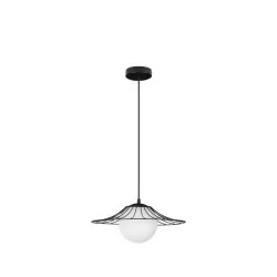 LUCES NAVOJOA LE42931/2 black, white hanging lamp mesh with a ball