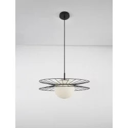 LUCES LE42939, LE42940 black, gold pendant lamp white ball E27