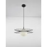 LUCES LE42939, LE42940 black, gold pendant lamp white ball E27