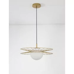 LUCES LE42939, LE42940 black, gold pendant lamp white ball E27