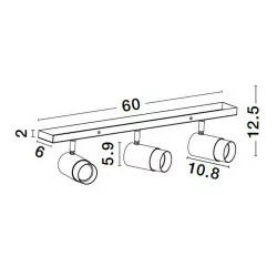 LUCES CAYES LE42614 lamp ceiling 3xGU10 black-gold