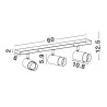 LUCES CAYES LE42614 lamp ceiling 3xGU10 black-gold