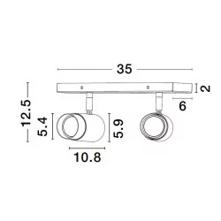 LUCES CAYES LE42613 lampa sufitowa LED 2xGU10