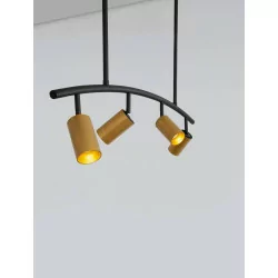 LUCES CAYES LE42618 lampa wisząca LED 4xGU10 czarno-złota