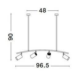 LUCES CAYES LE42618 lampa wisząca LED 4xGU10 czarno-złota