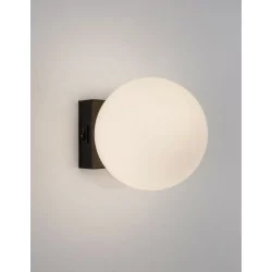 LUCES UBEDA LE42966 black LED wall lamp 6W white ball with switch