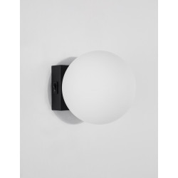 LUCES UBEDA LE42966 black LED wall lamp 6W white ball with switch